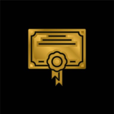 Altın kaplama metalik simge veya logo vektörü ödülü