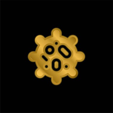 Biyolojik altın kaplama metalik simge veya logo vektörü