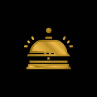 Altın kaplama metal simge veya logo vektörü