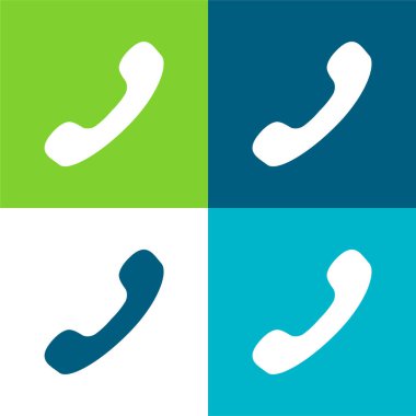 Siyah Telefon Auricular Düz Düz Renk en az simge seti