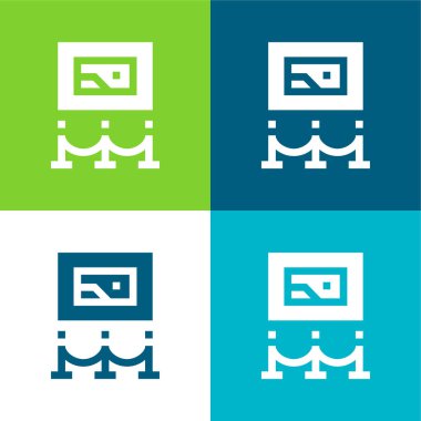 Sanat Müzesi Düz 4 renk en küçük simge seti