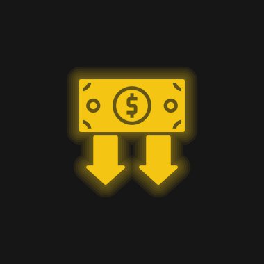 Bağ sarısı parlak neon simgesi