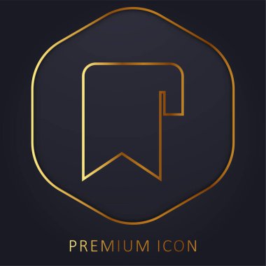 Yer imi altın çizgi premium logosu veya simgesi