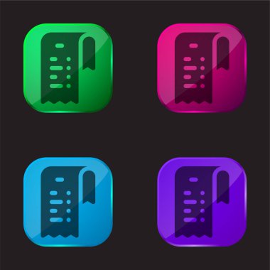 Fatura dört renkli cam düğme simgesi