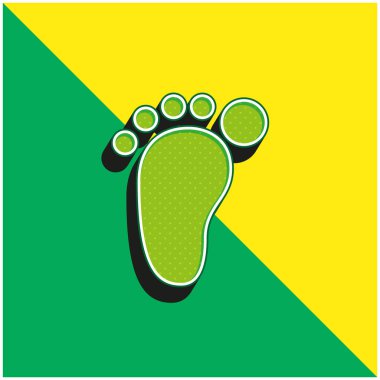 Yalınayak Yeşil ve Sarı Modern 3D vektör simgesi logosu