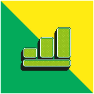 Çubuk Yeşil ve Sarı 3D vektör simgesi logosu