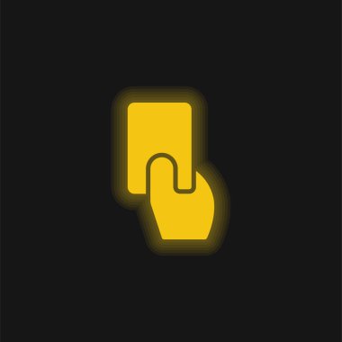 Amonestation yellow glowing neon icon clipart