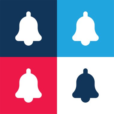 Zil mavi ve kırmızı dört renk minimal simge kümesi