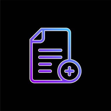 Dosya mavi gradyan vektör simgesi ekle