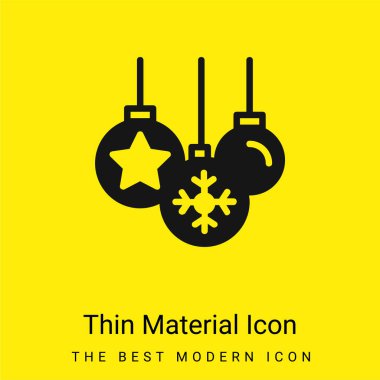 Baubles minimal bright yellow material icon clipart