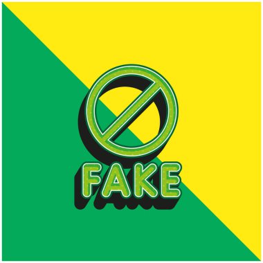 Yasak Yeşil ve Sarı Modern 3D vektör simgesi logosu