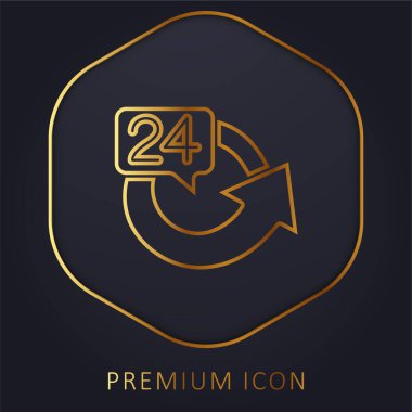 24 Hours golden line premium logo or icon clipart