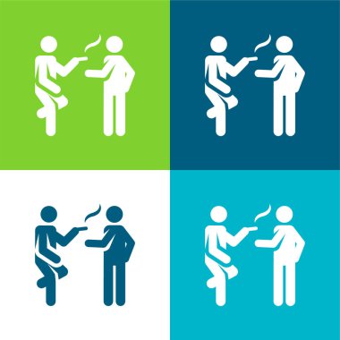 Düz Düz 4 renk simgesi setini kır