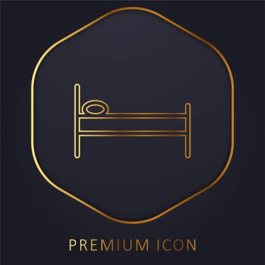Bed Side View altın çizgi prim logosu veya simgesi