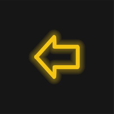 Sol El 'i Gösteren Ok Çizgili Sarı Parlak Neon simgesi