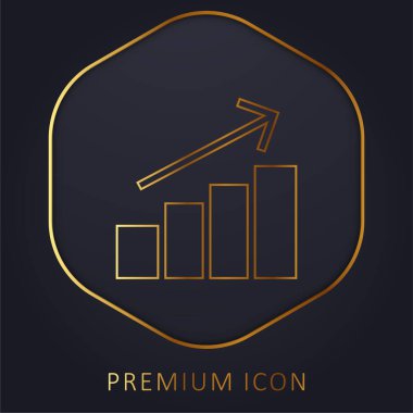 Çubuk Çizelgesi Altın Çizgi prim logosu veya simgesi