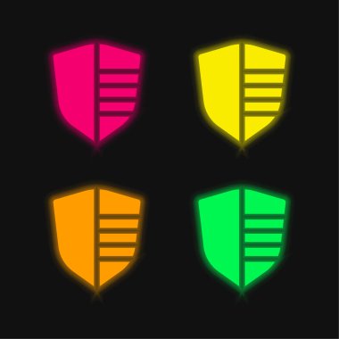 Dört renk parlayan neon vektör simgesi