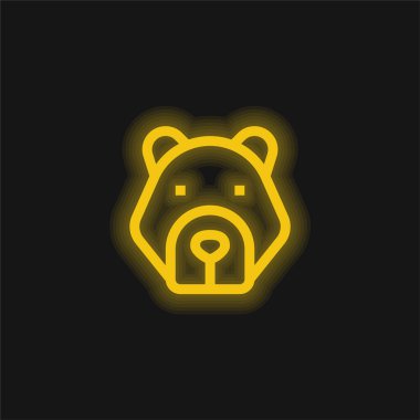 Ayı sarı parlak neon simgesi