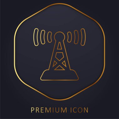 Anten altın çizgi prim logosu veya simgesi