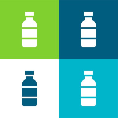 Şişe Düz 4 renk en küçük simge kümesi