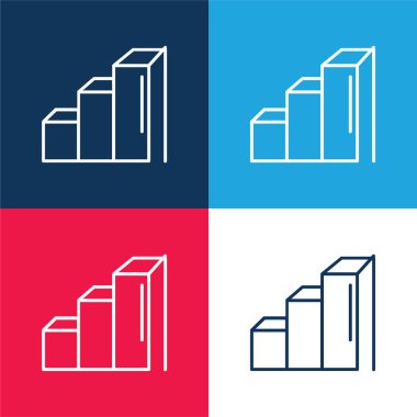 Yükseltici Çubuk Grafiksel mavi ve kırmızı en küçük simge kümesi