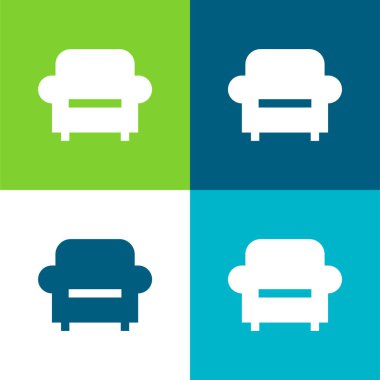 Koltuk Düz 4 renk simgesi seti