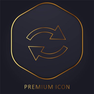 Arrows Couple golden line premium logo or icon clipart