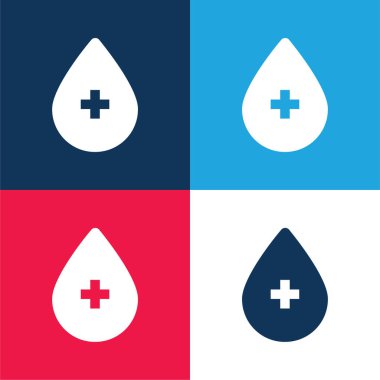 Kan mavisi ve kırmızı dört renk simgesi seti