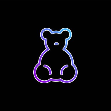 Baby Bear Toy blue gradient vector icon clipart