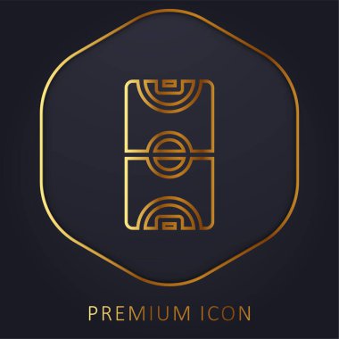 Basketbol sahası altın çizgi premium logosu veya simgesi