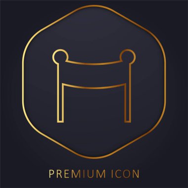 Banner golden line premium logo or icon clipart