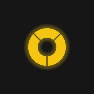 Analitik sarı parlak neon simgesi