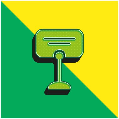 Yer ayırtılmış yeşil ve sarı modern 3d vektör simgesi logosu