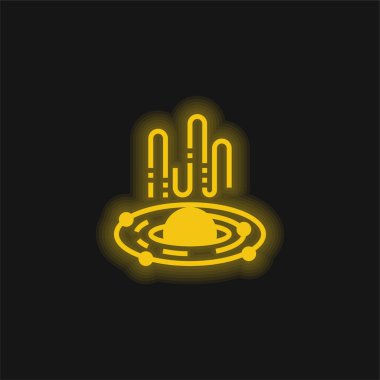 Kara Delik sarı parlak neon simgesi