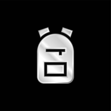 Sırt çantasında gümüş kaplama metalik simge