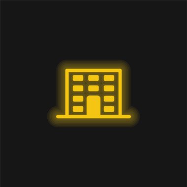 Apartmanlar Sarı Parlayan Neon simgesi