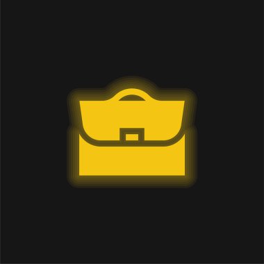Evrak çantası sarı parlak neon simgesi