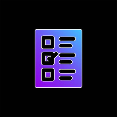 Oylama mavi gradyan vektör simgesi