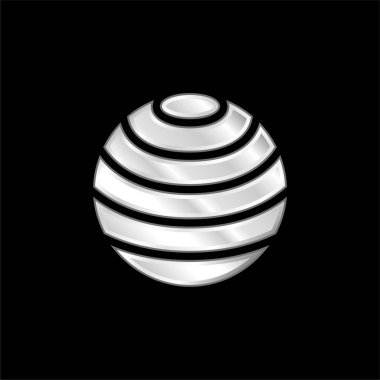 Top gümüş kaplama metalik simge