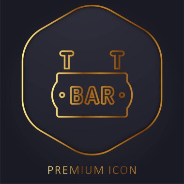 Çubuk altın çizgi premium logosu veya simgesi