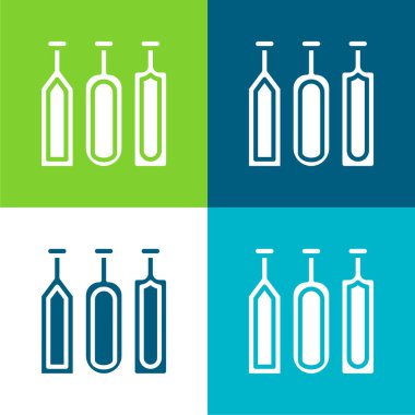 Alkol Düz 4 renk simgesi seti