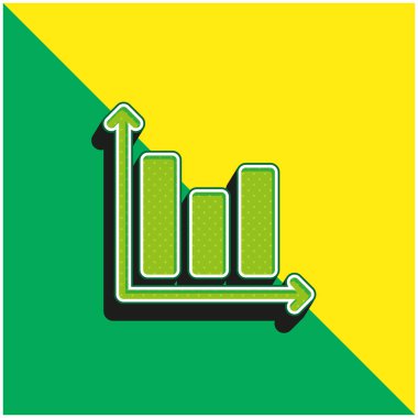 Çubuk Yeşil ve Sarı 3D vektör simgesi logosu