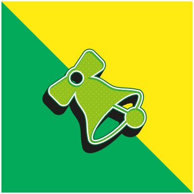 Bell Green ve sarı modern 3D vektör simgesi logosu