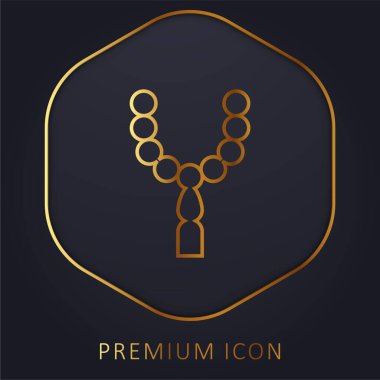 Altın çizgili boncuk prim logosu veya simgesi