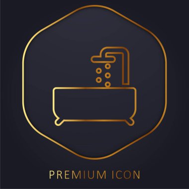 Banyo tüpü altın çizgili logo veya simge