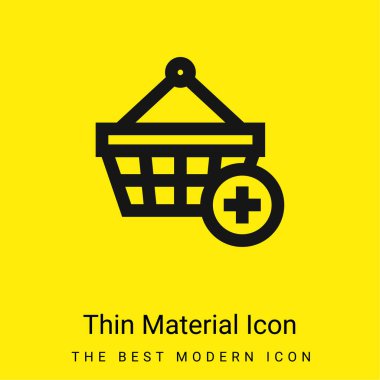 Add To Shopping Basket minimal bright yellow material icon clipart