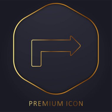 Ok Uzun Açı İşaretleme Sağ Altın Satır prim logosu veya simgesi