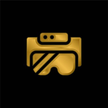 Ar Gözlük altın kaplama metalik simge veya logo vektörü