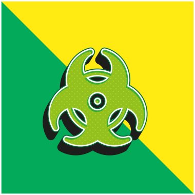 Biohazard Green and yellow modern 3d vector icon logo clipart