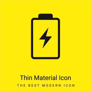 Battery With A Bolt Symbol minimal bright yellow material icon clipart